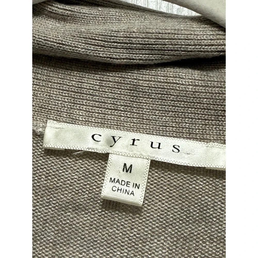 CYRUS Beige Open Front Knit Cardigan Sweater M‎